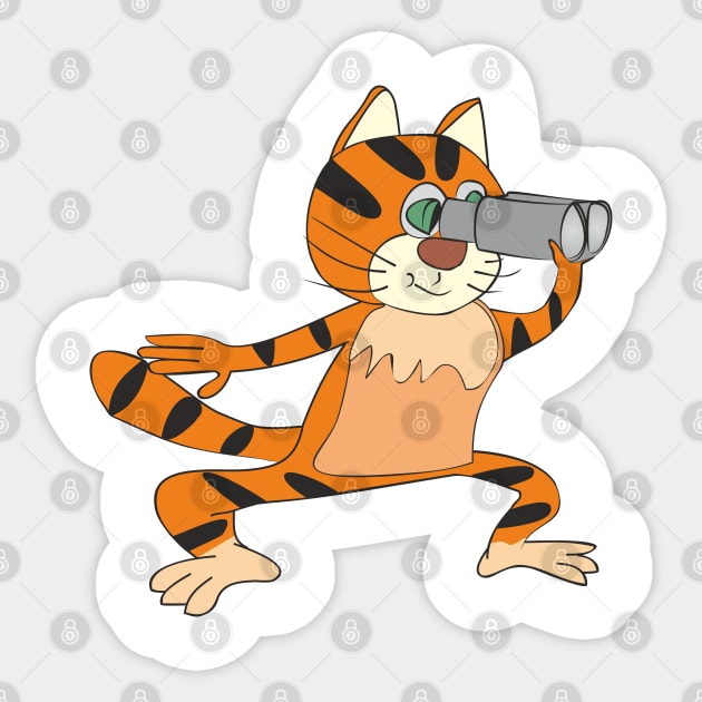 Inquisitive cat Sticker by Alekvik